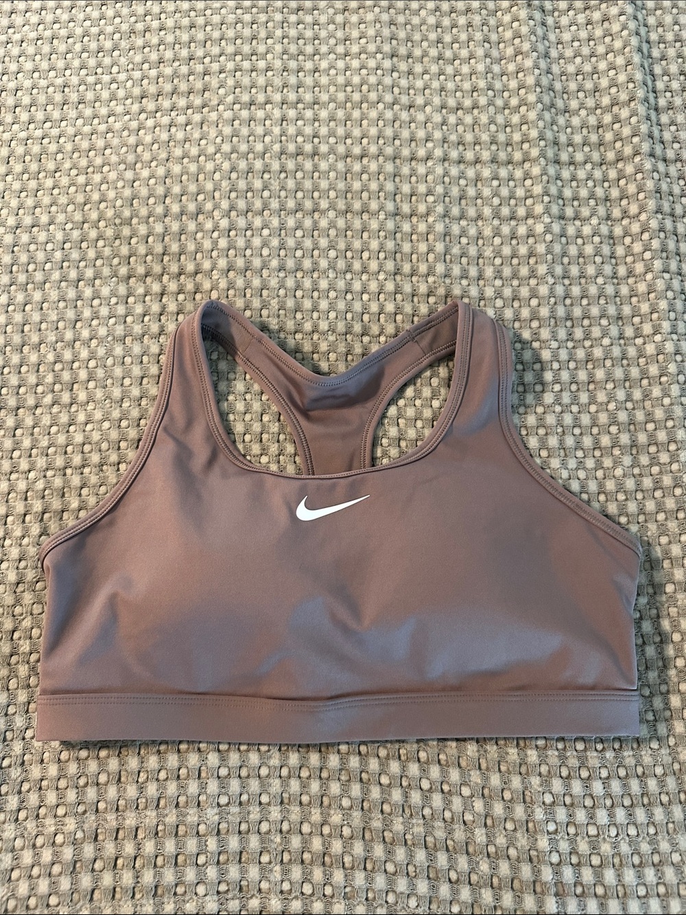 Nike Brown Racerback Sports Bra with White Swoosh XL